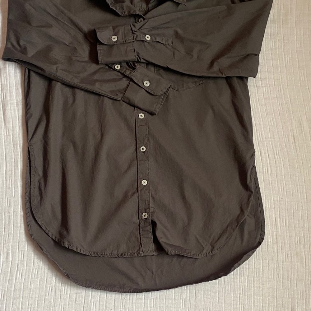 MAEVE 3/4 sleeves Slate Gray Button-Down Shirt 100% Cotton - Picture 8 of 13